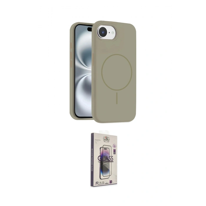 MARSİLYAN™- iPhone 16E Kılıf Yankı Form Serisi - Siyah Bilvis 3D Cam Ekran Koruyucu