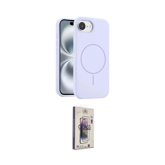 MARSİLYAN™- iPhone 16E Kılıf Yankı Form Serisi - Siyah Bilvis 3D Cam Ekran Koruyucu