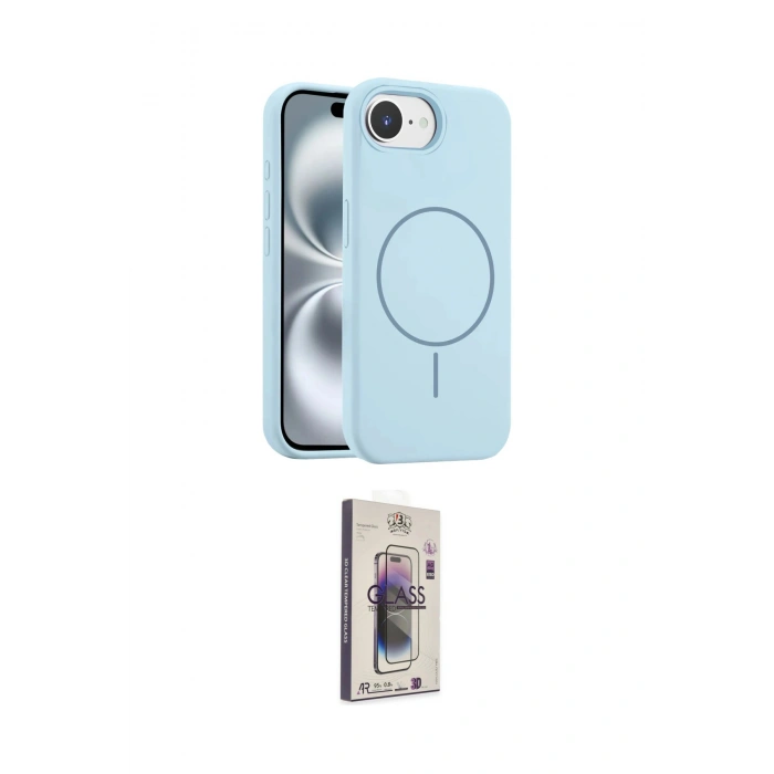 MARSİLYAN™- iPhone 16E Kılıf Yankı Form Serisi - Siyah Bilvis 3D Cam Ekran Koruyucu
