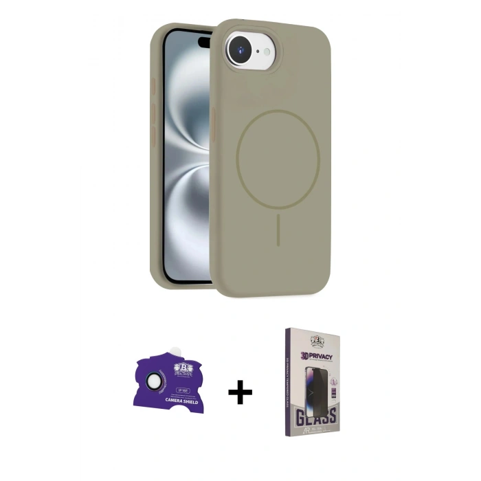 MARSİLYAN™- iPhone 16E Kılıf Yankı Form Serisi - Siyah Bilvis Hayalet Cam Ekran Koruyucu + Bilvis Titan Kamera Lens - RW