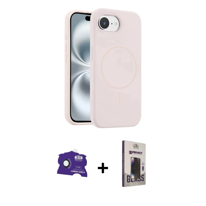 MARSİLYAN™- iPhone 16E Kılıf Yankı Form Serisi - Siyah Bilvis Hayalet Cam Ekran Koruyucu + Bilvis Titan Kamera Lens - RW