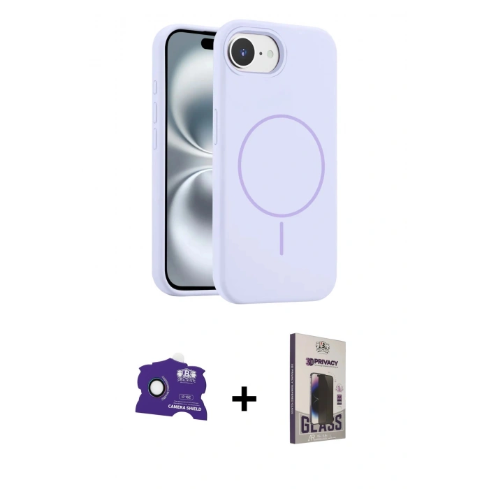 MARSİLYAN™- iPhone 16E Kılıf Yankı Form Serisi - Siyah Bilvis Hayalet Cam Ekran Koruyucu + Bilvis Titan Kamera Lens - RW