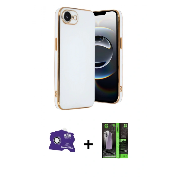 MARSİLYAN™- iPhone 16E Kılıf Yankı Serisi - Şeffaf 360 Full Body Arka Koruyucu + Bilvis Titan Kamera Lens - BZ