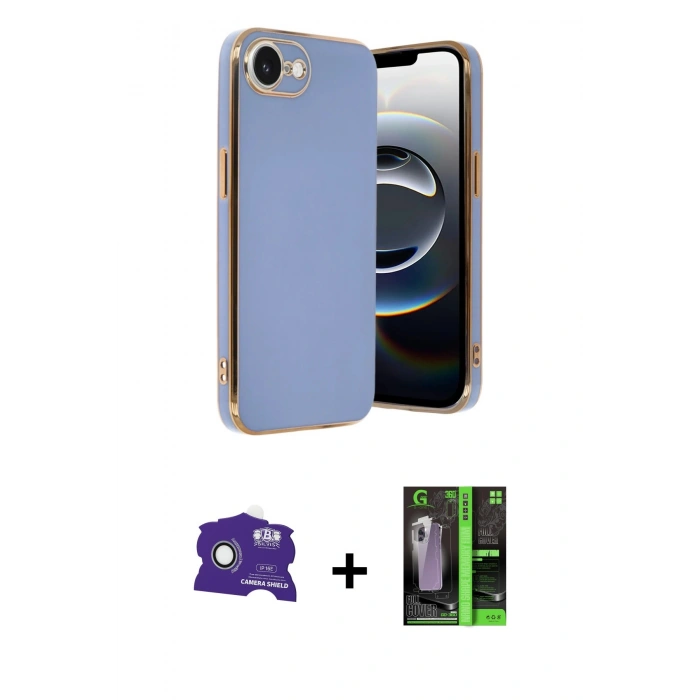 MARSİLYAN™- iPhone 16E Kılıf Yankı Serisi - Şeffaf 360 Full Body Arka Koruyucu + Bilvis Titan Kamera Lens - BZ