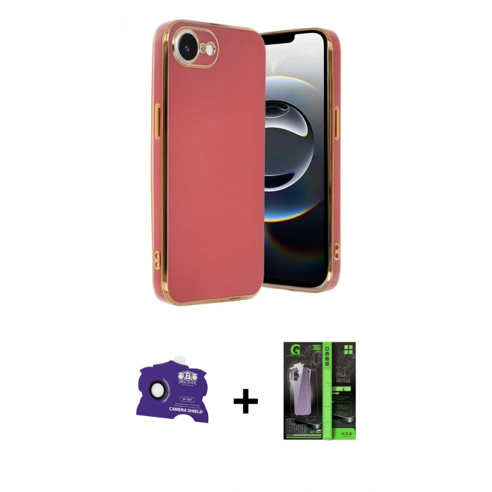 MARSİLYAN™- iPhone 16E Kılıf Yankı Serisi - Şeffaf 360 Full Body Arka Koruyucu + Bilvis Titan Kamera Lens - SH