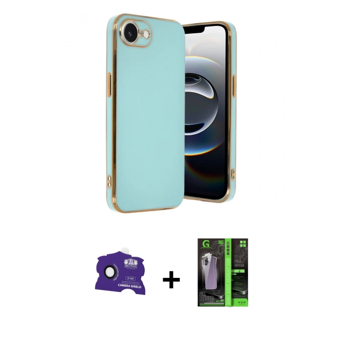 MARSİLYAN™- iPhone 16E Kılıf Yankı Serisi - Şeffaf 360 Full Body Arka Koruyucu + Bilvis Titan Kamera Lens - SH