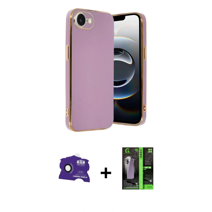 MARSİLYAN™- iPhone 16E Kılıf Yankı Serisi - Şeffaf 360 Full Body Arka Koruyucu + Bilvis Titan Kamera Lens - SH