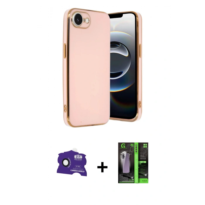 MARSİLYAN™- iPhone 16E Kılıf Yankı Serisi - Şeffaf 360 Full Body Arka Koruyucu + Bilvis Titan Kamera Lens - SH