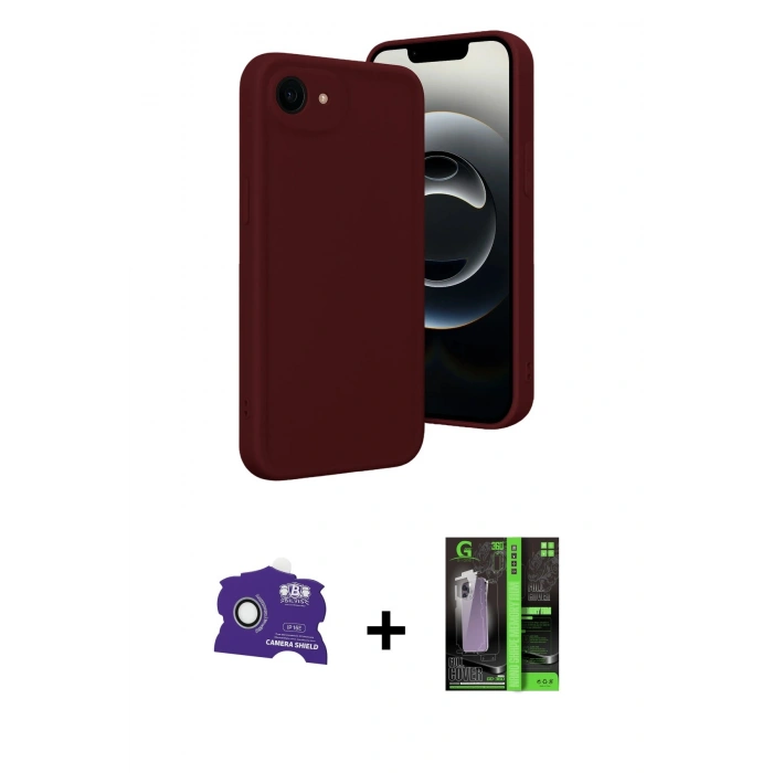 MARSİLYAN™- iPhone 16E Kılıf Yankı Yansıma Özel Seri - Şeffaf 360 Full Body Arka Koruyucu + Bilvis Titan Kamera Lens - BZ