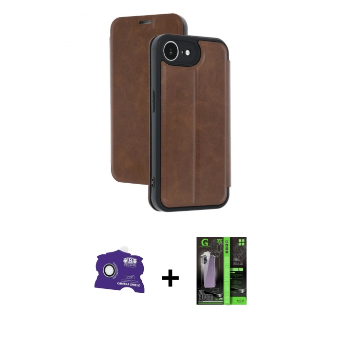 MARSİLYAN™- iPhone 16E Kılıf Zirve Yansıma Serisi - Şeffaf 360 Full Body Arka Koruyucu + Bilvis Titan Kamera Lens - BZ