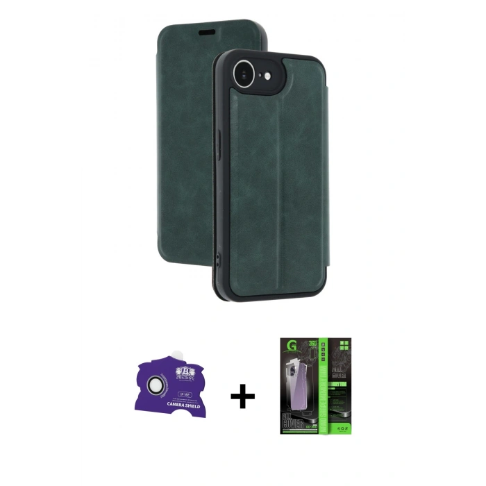MARSİLYAN™- iPhone 16E Kılıf Zirve Yansıma Serisi - Şeffaf 360 Full Body Arka Koruyucu + Bilvis Titan Kamera Lens - BZ
