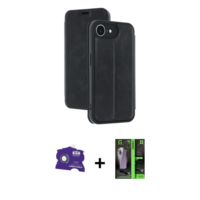 MARSİLYAN™- iPhone 16E Kılıf Zirve Yansıma Serisi - Şeffaf 360 Full Body Arka Koruyucu + Bilvis Titan Kamera Lens - BZ