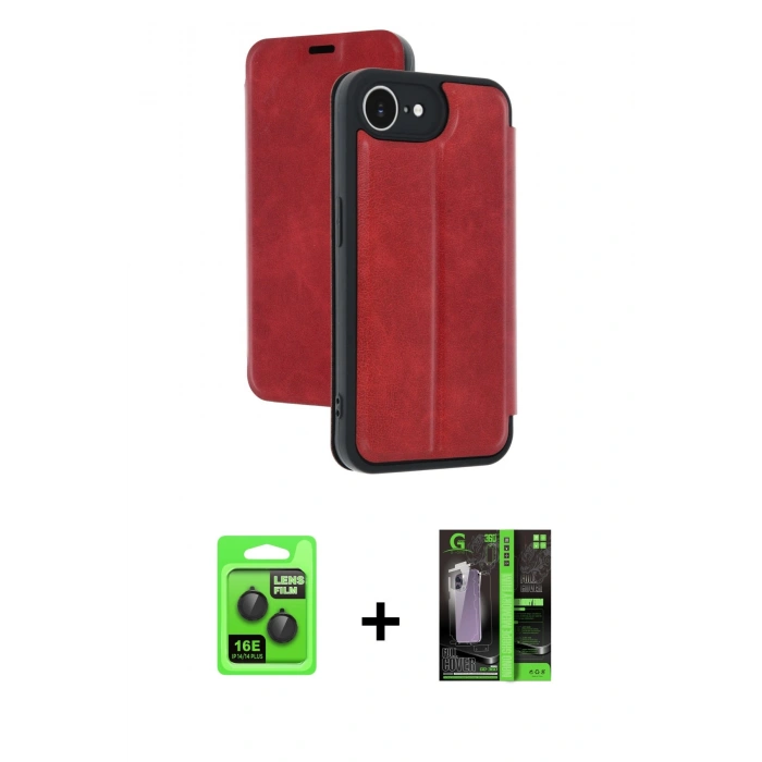 MARSİLYAN™- iPhone 16E Kılıf Zirve Yansıma Serisi - Şeffaf 360 Full Body Arka Koruyucu + Raze Metal Kamera Lens - SH