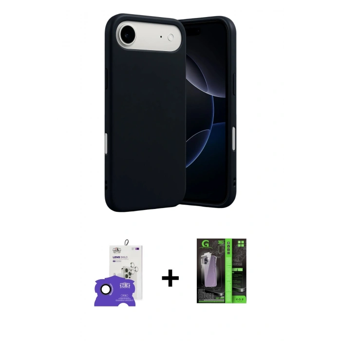 MARSİLYAN™- iPhone 17 Air Kılıf Ahenk Serisi - Şeffaf 360 Full Body Arka Koruyucu + Bilvis Titan Kamera Lens - SH