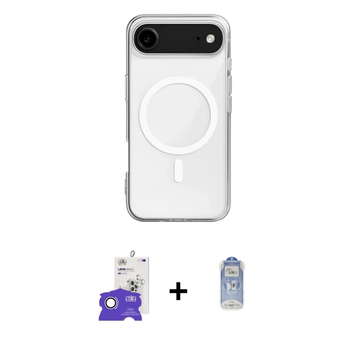 MARSİLYAN™- iPhone 17 Air Kılıf Ahenk Yansıma Prime - Siyah Joko Magic 5D Cam + Bilvis Titan Kamera Lens - GS