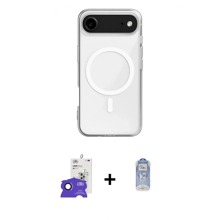 MARSİLYAN™- iPhone 17 Air Kılıf Ahenk Yansıma Prime - Siyah Joko Magic 5D Cam + Bilvis Titan Kamera Lens - LT
