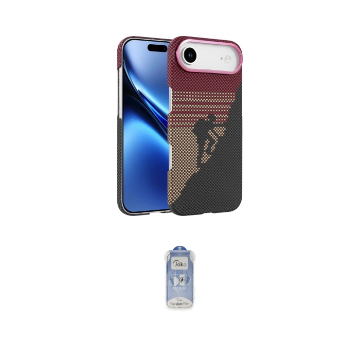 MARSİLYAN™- iPhone 17 Air Kılıf Doruk Serisi - Siyah Joko Magic 5D Cam