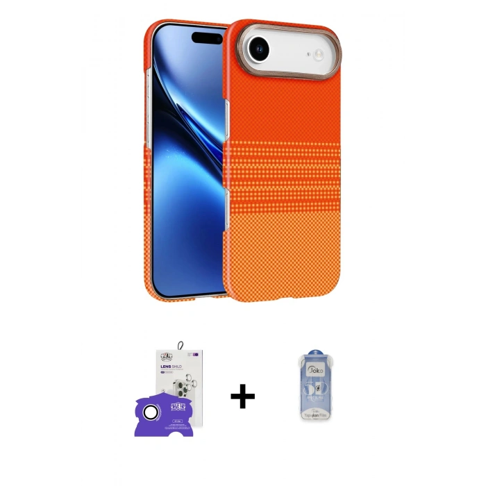 MARSİLYAN™- iPhone 17 Air Kılıf Doruk Serisi - Siyah Joko Magic 5D Cam + Bilvis Titan Kamera Lens - GS