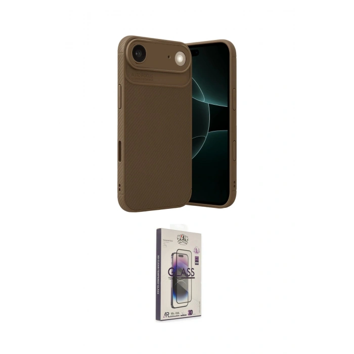 MARSİLYAN™- iPhone 17 Air Kılıf Eksen Form Prime - Siyah Bilvis 3D Cam Ekran Koruyucu