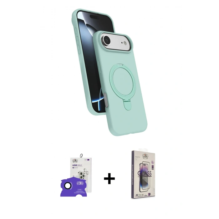 MARSİLYAN™- iPhone 17 Air Kılıf İz Işık Koleksiyonu - Siyah Bilvis 3D Cam Ekran Koruyucu + Bilvis Titan Kamera Lens - LT