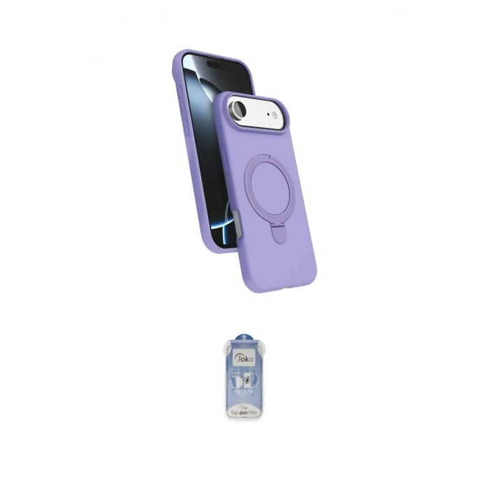 MARSİLYAN™- iPhone 17 Air Kılıf İz Işık Koleksiyonu - Siyah Joko Magic 5D Cam