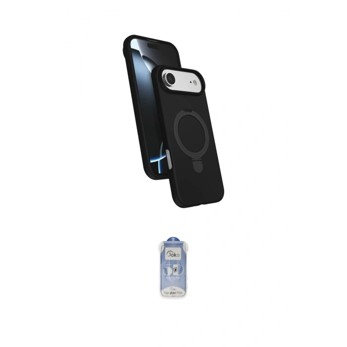 MARSİLYAN™- iPhone 17 Air Kılıf İz Işık Koleksiyonu - Siyah Joko Magic 5D Cam