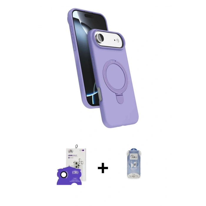 MARSİLYAN™- iPhone 17 Air Kılıf İz Işık Koleksiyonu - Siyah Joko Magic 5D Cam + Bilvis Titan Kamera Lens - LT