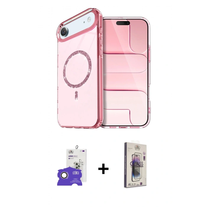 MARSİLYAN™- iPhone 17 Air Kılıf Kıvılcım Form Prime - Siyah Bilvis 3D Cam Ekran Koruyucu + Bilvis Titan Kamera Lens - GD