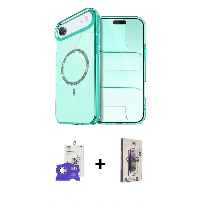 MARSİLYAN™- iPhone 17 Air Kılıf Kıvılcım Form Prime - Siyah Bilvis 3D Cam Ekran Koruyucu + Bilvis Titan Kamera Lens - GS
