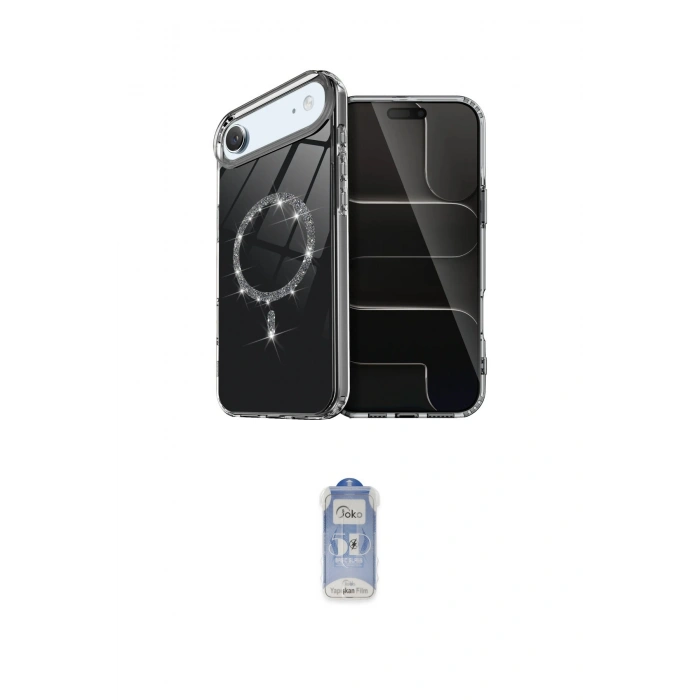 MARSİLYAN™- iPhone 17 Air Kılıf Kıvılcım Form Prime - Siyah Joko Magic 5D Cam
