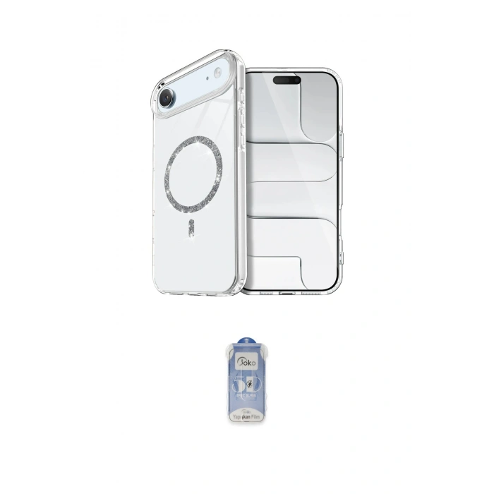 MARSİLYAN™- iPhone 17 Air Kılıf Kıvılcım Form Prime - Siyah Joko Magic 5D Cam