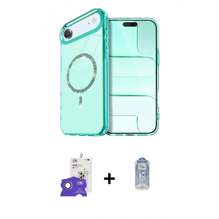 MARSİLYAN™- iPhone 17 Air Kılıf Kıvılcım Form Prime - Siyah Joko Magic 5D Cam + Bilvis Titan Kamera Lens - GD