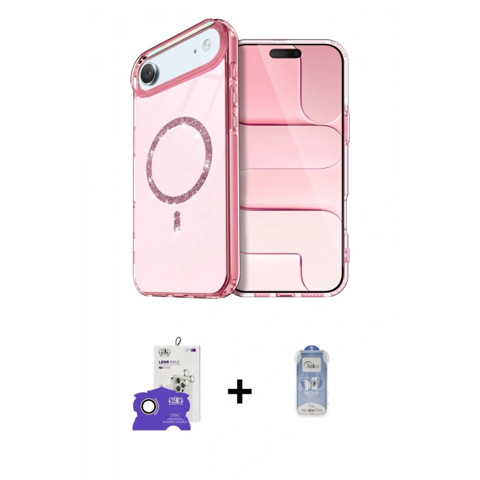 MARSİLYAN™- iPhone 17 Air Kılıf Kıvılcım Form Prime - Siyah Joko Magic 5D Cam + Bilvis Titan Kamera Lens - GD