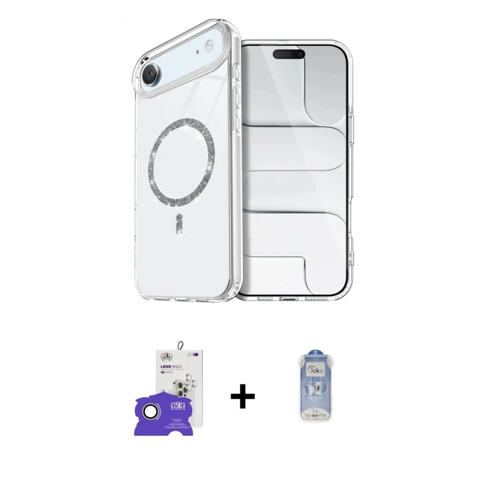 MARSİLYAN™- iPhone 17 Air Kılıf Kıvılcım Form Prime - Siyah Joko Magic 5D Cam + Bilvis Titan Kamera Lens - GD