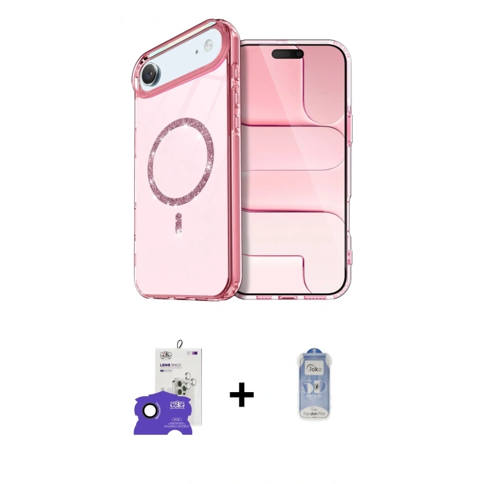 MARSİLYAN™- iPhone 17 Air Kılıf Kıvılcım Form Prime - Siyah Joko Magic 5D Cam + Bilvis Titan Kamera Lens - SH