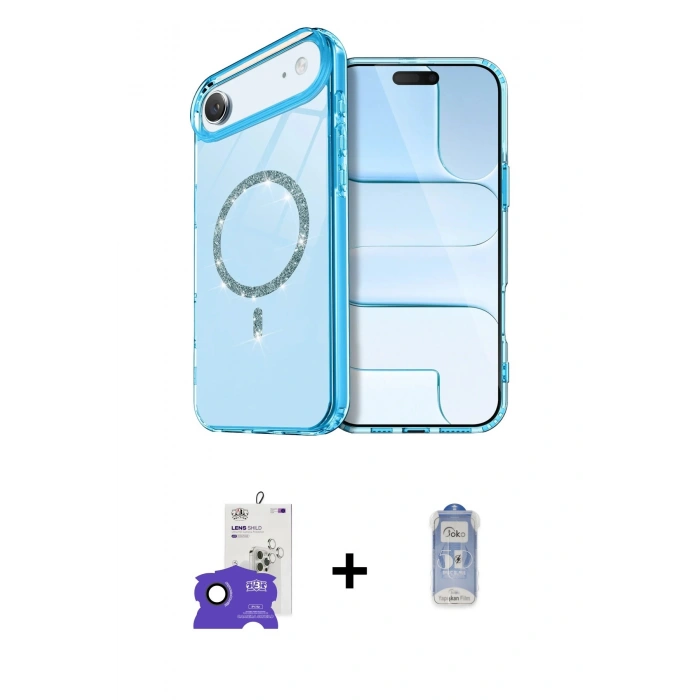 MARSİLYAN™- iPhone 17 Air Kılıf Kıvılcım Form Prime - Siyah Joko Magic 5D Cam + Bilvis Titan Kamera Lens - SH
