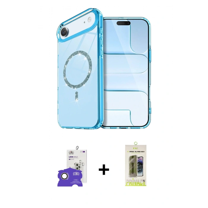 MARSİLYAN™- iPhone 17 Air Kılıf Kıvılcım Form Prime - Siyah Joko Magic 5D Hayalet Cam + Bilvis Titan Kamera Lens - GD