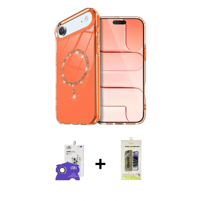 MARSİLYAN™- iPhone 17 Air Kılıf Kıvılcım Form Prime - Siyah Joko Magic 5D Hayalet Cam + Bilvis Titan Kamera Lens - GD