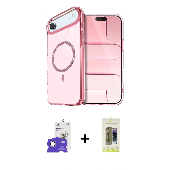 MARSİLYAN™- iPhone 17 Air Kılıf Kıvılcım Form Prime - Siyah Joko Magic 5D Hayalet Cam + Bilvis Titan Kamera Lens - GD