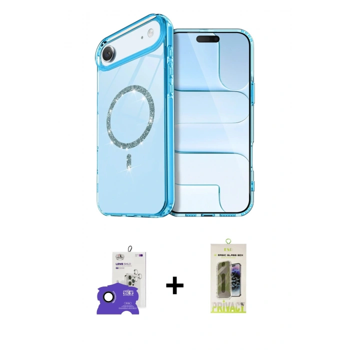 MARSİLYAN™- iPhone 17 Air Kılıf Kıvılcım Form Prime - Siyah Joko Magic 5D Hayalet Cam + Bilvis Titan Kamera Lens - SH