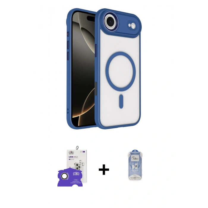 MARSİLYAN™- iPhone 17 Air Kılıf Kıvılcım Prime - Siyah Joko Magic 5D Cam + Bilvis Titan Kamera Lens - GD