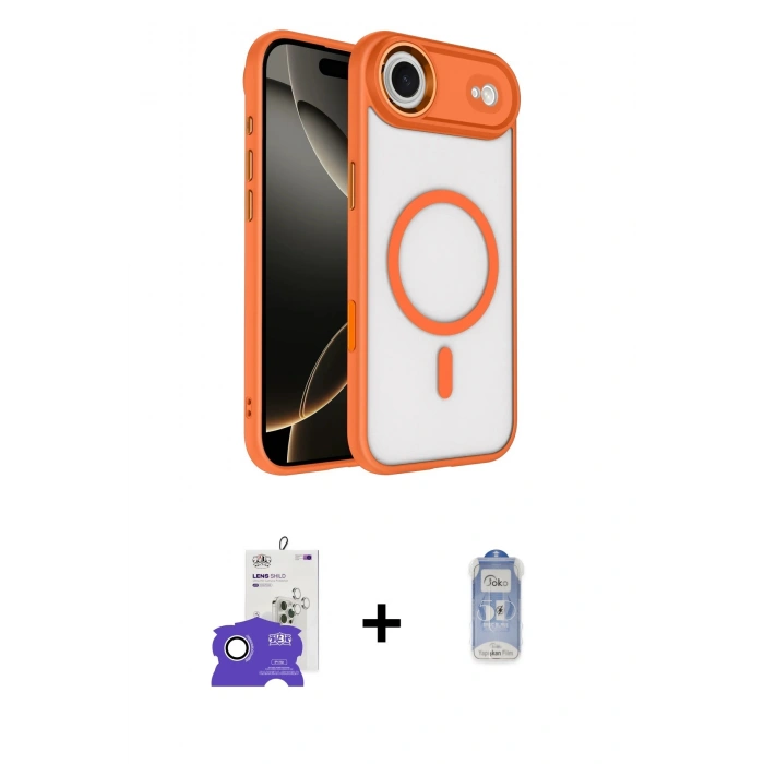 MARSİLYAN™- iPhone 17 Air Kılıf Kıvılcım Prime - Siyah Joko Magic 5D Cam + Bilvis Titan Kamera Lens - GS