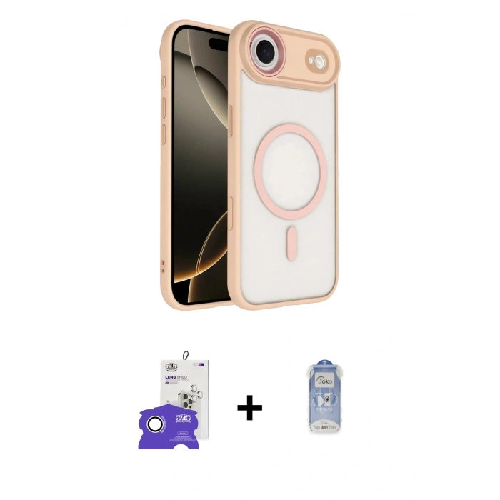 MARSİLYAN™- iPhone 17 Air Kılıf Kıvılcım Prime - Siyah Joko Magic 5D Cam + Bilvis Titan Kamera Lens - GS