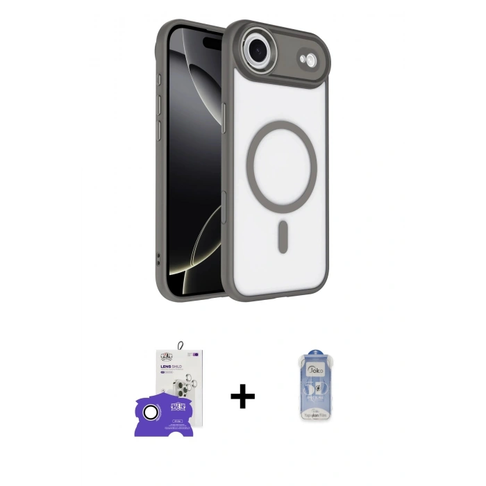 MARSİLYAN™- iPhone 17 Air Kılıf Kıvılcım Prime - Siyah Joko Magic 5D Cam + Bilvis Titan Kamera Lens - GS