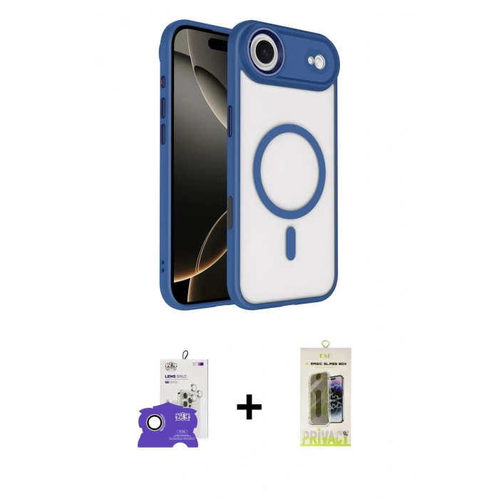 MARSİLYAN™- iPhone 17 Air Kılıf Kıvılcım Prime - Siyah Joko Magic 5D Hayalet Cam + Bilvis Titan Kamera Lens - GD