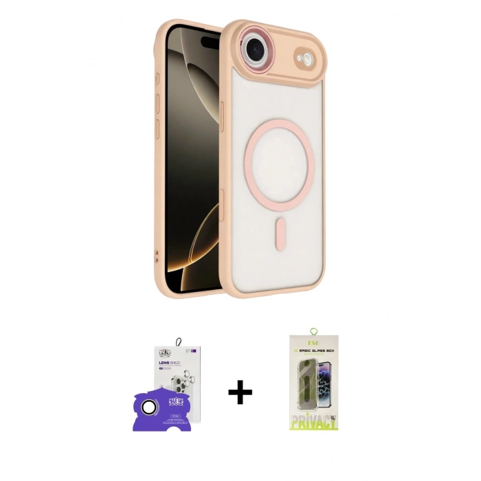 MARSİLYAN™- iPhone 17 Air Kılıf Kıvılcım Prime - Siyah Joko Magic 5D Hayalet Cam + Bilvis Titan Kamera Lens - GD