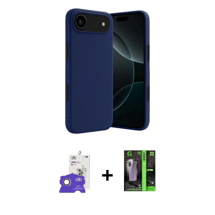 MARSİLYAN™- iPhone 17 Air Kılıf Kozmos Yansıma Özel Seri - Şeffaf 360 Full Body Arka Koruyucu + Bilvis Titan Kamera Lens - GD