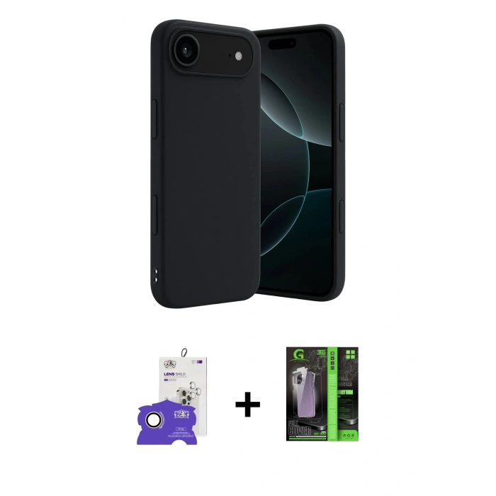 MARSİLYAN™- iPhone 17 Air Kılıf Kozmos Yansıma Özel Seri - Şeffaf 360 Full Body Arka Koruyucu + Bilvis Titan Kamera Lens - GD