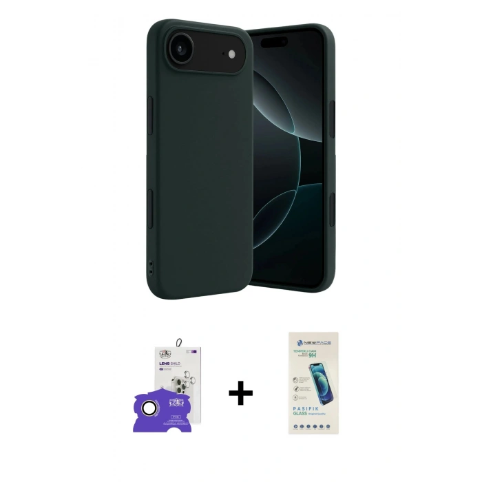 MARSİLYAN™- iPhone 17 Air Kılıf Kozmos Yansıma Özel Seri - Şeffaf Pasifik Cam Ekran Koruyucu + Bilvis Titan Kamera Lens - GD