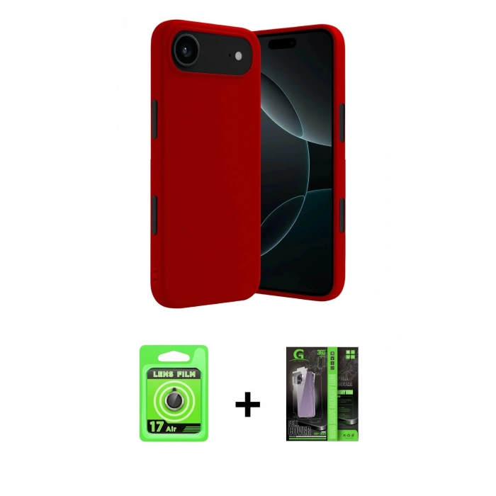 MARSİLYAN™- iPhone 17 Air Kılıf Kozmos Yansıma Özel Seri - Siyah 360 Mat Full Body Arka Koruyucu + Raze Metal Kamera Lens - GD